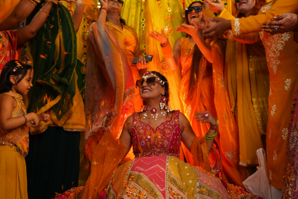 Haldi Flower Shower Photography