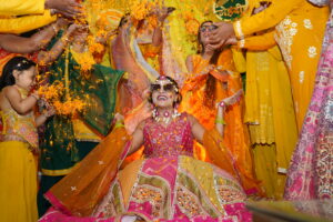 Best Haldi photoshoot ideas for bride and groom by The Tranquil Wedding