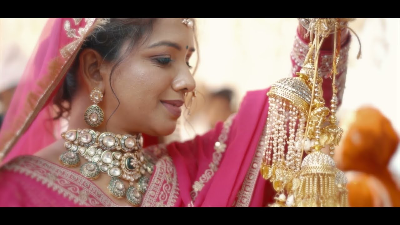 Beautiful close-up shot of bride with traditional jewellery and makeup