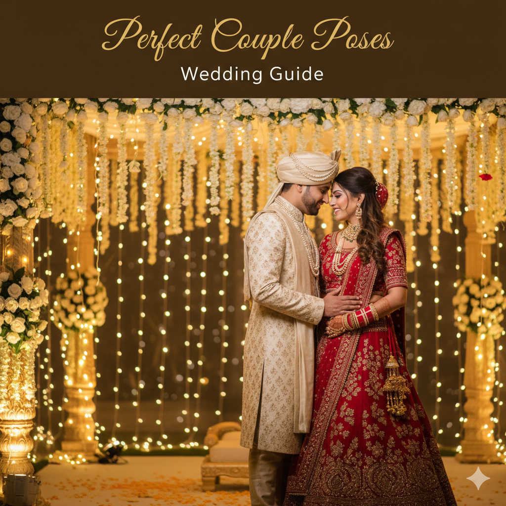 couple poses wedding